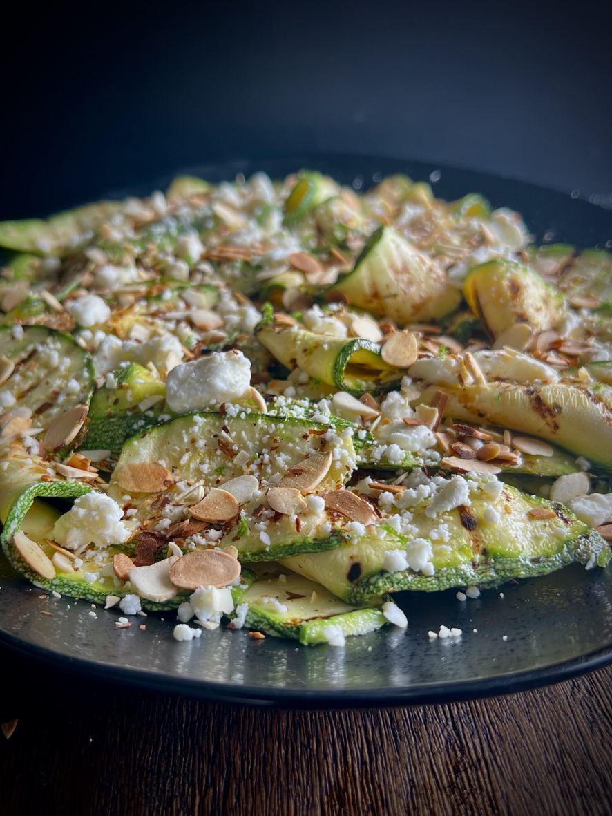 Carpaccio de calabacitas con queso feta